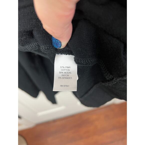 Purejill Black Pima Cotton Modal Stretch Longline Snap Closure Jacket Medium - Picture 6 of 9